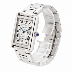 Cartier Tank Solo XL W5200028 White Dial Stainless Steel Watch
